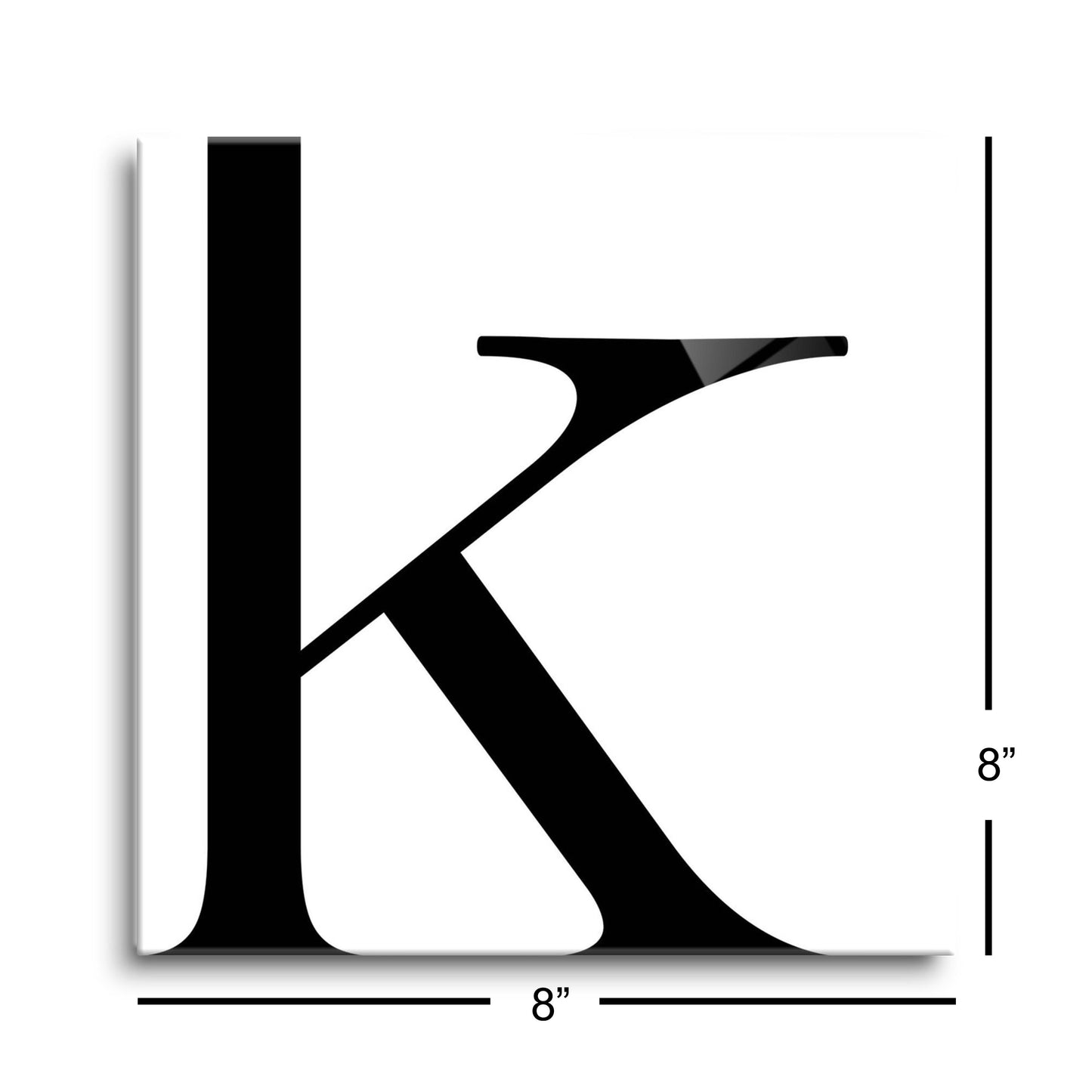 Minimal Monogram K | Hi-Def Glass Art | Eaches | Min 2