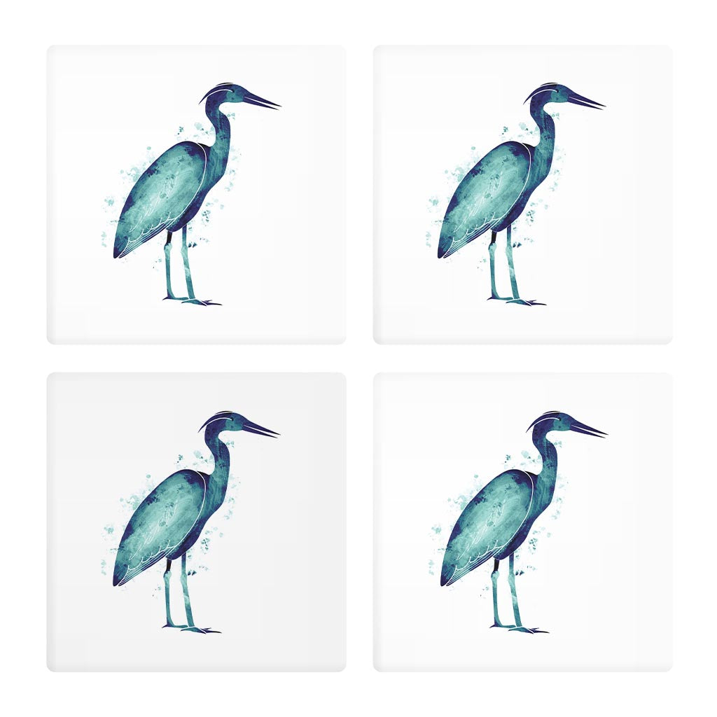 East Coast Water Color Heron | Absorbent Coasters | Set of 4 | Min 2