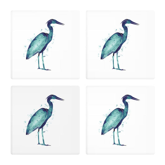 East Coast Water Color Heron | Absorbent Coasters | Set of 4 | Min 2