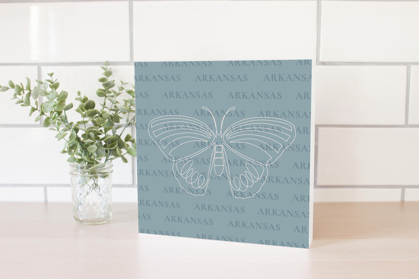 Modern Minimalist Arkansas Diana Fritillary Butterfly | Wood Block | Eaches | Min 2