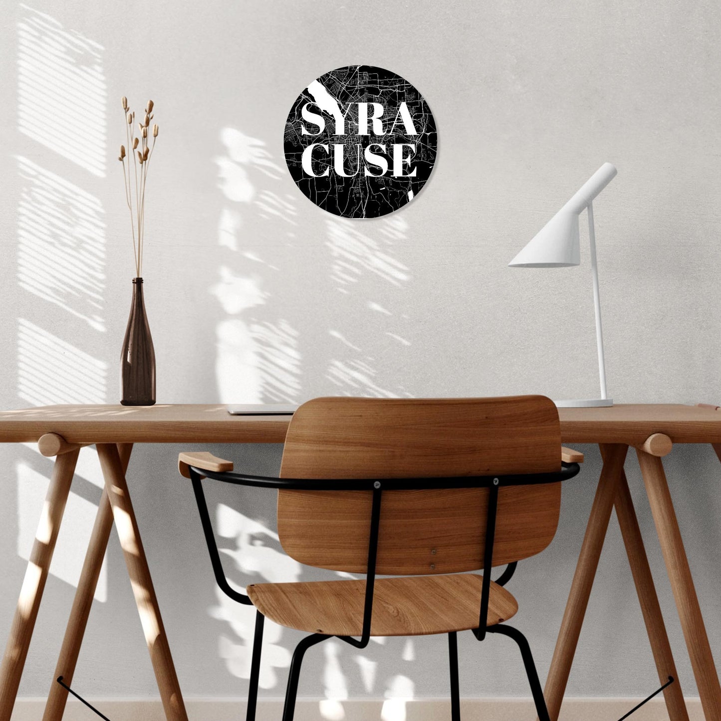 Minimalistic B&W New York Syracuse Map | Wood Sign | Eaches | Min 1