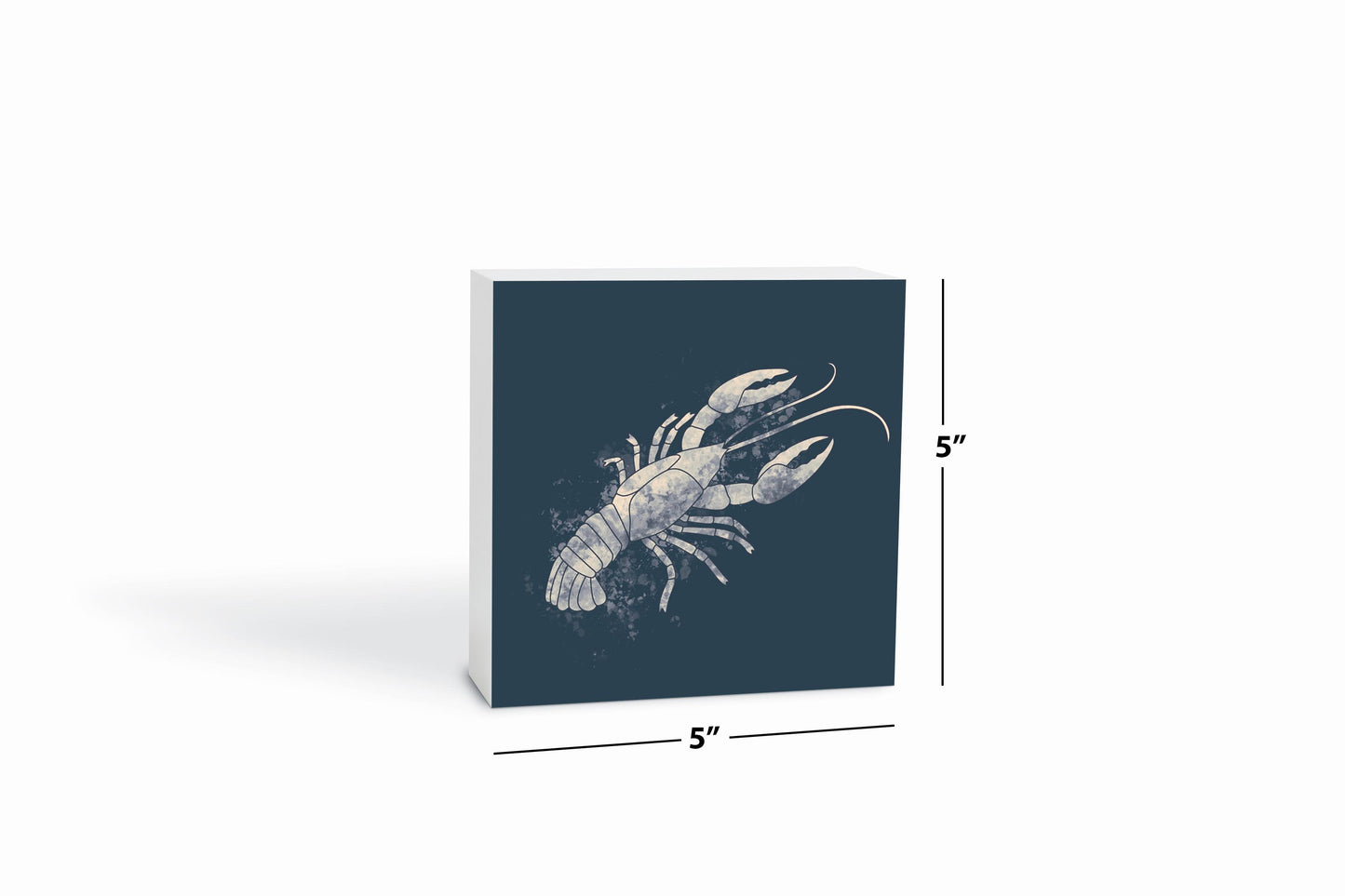 Modern Minimalist Louisiana Crawfish Water Color | Wood Block | Eaches | Min 4