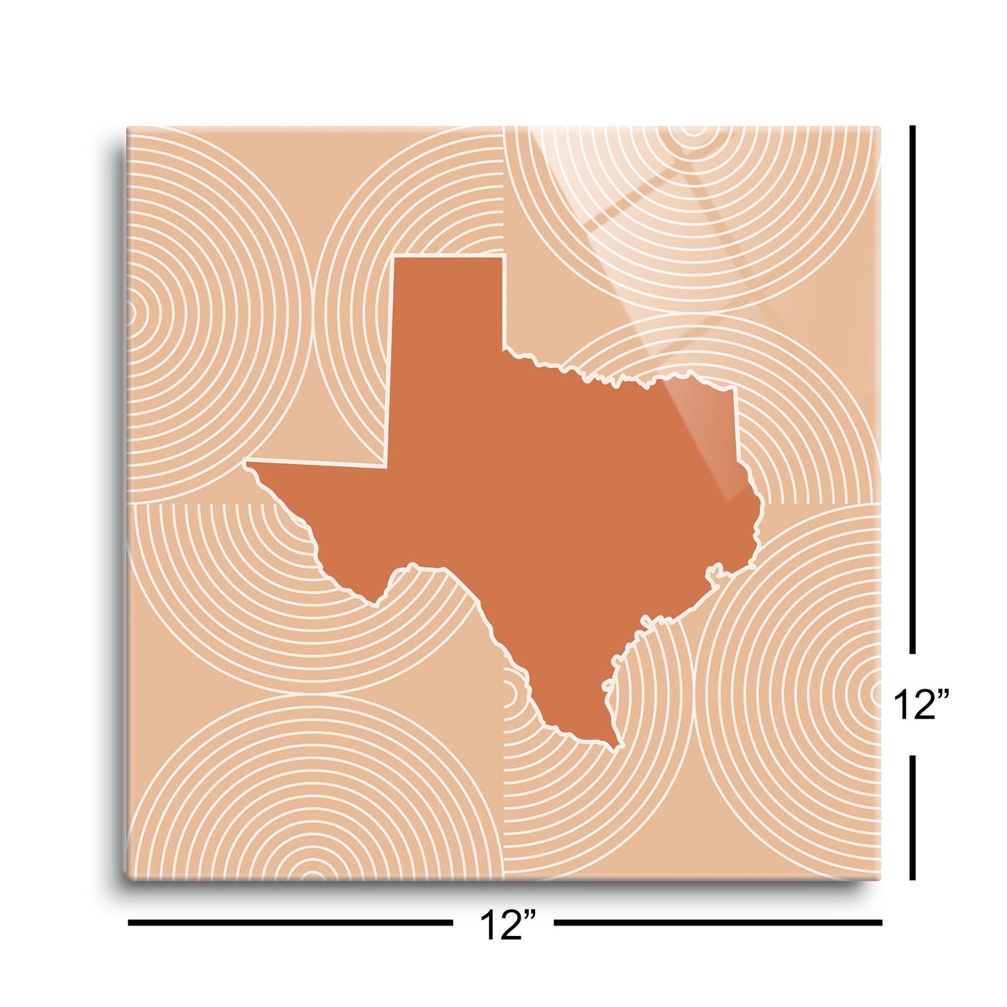 Modern Minimalist Texas State Shape With Pattern | Hi-Def Glass Art | Eaches | Min 1