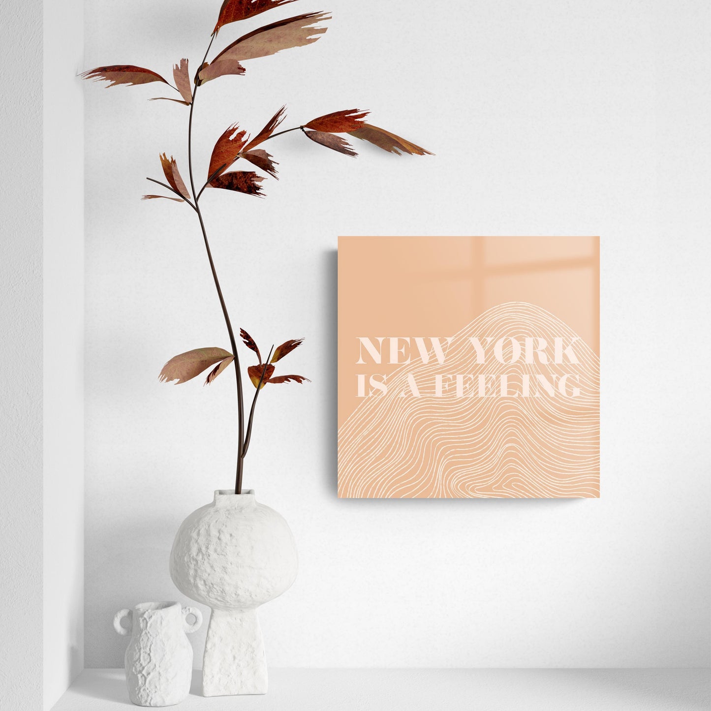 Modern Minimalist New York Is A Feeling | Hi-Def Glass Art | Eaches | Min 2