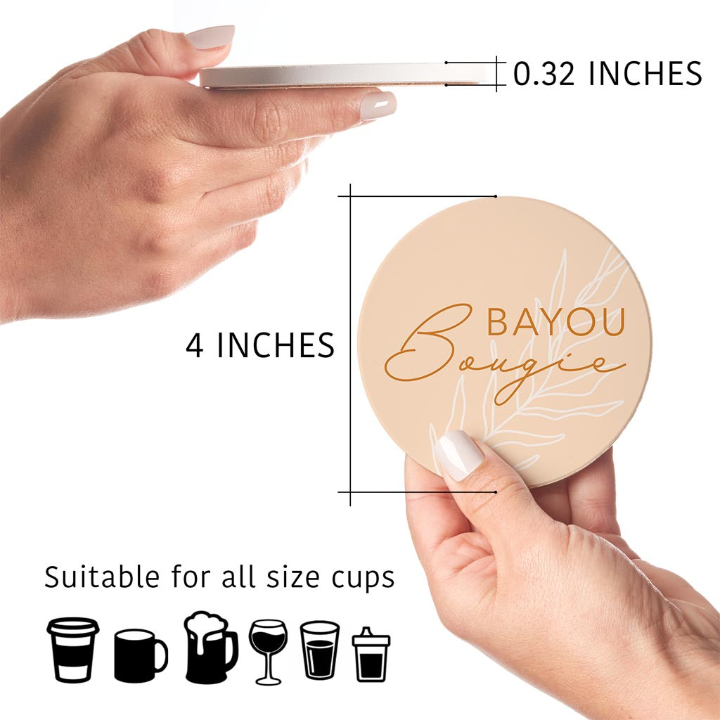 Modern Minimalist Louisiana Bayou Bougie | Absorbent Coasters | Set of 4 | Min 2