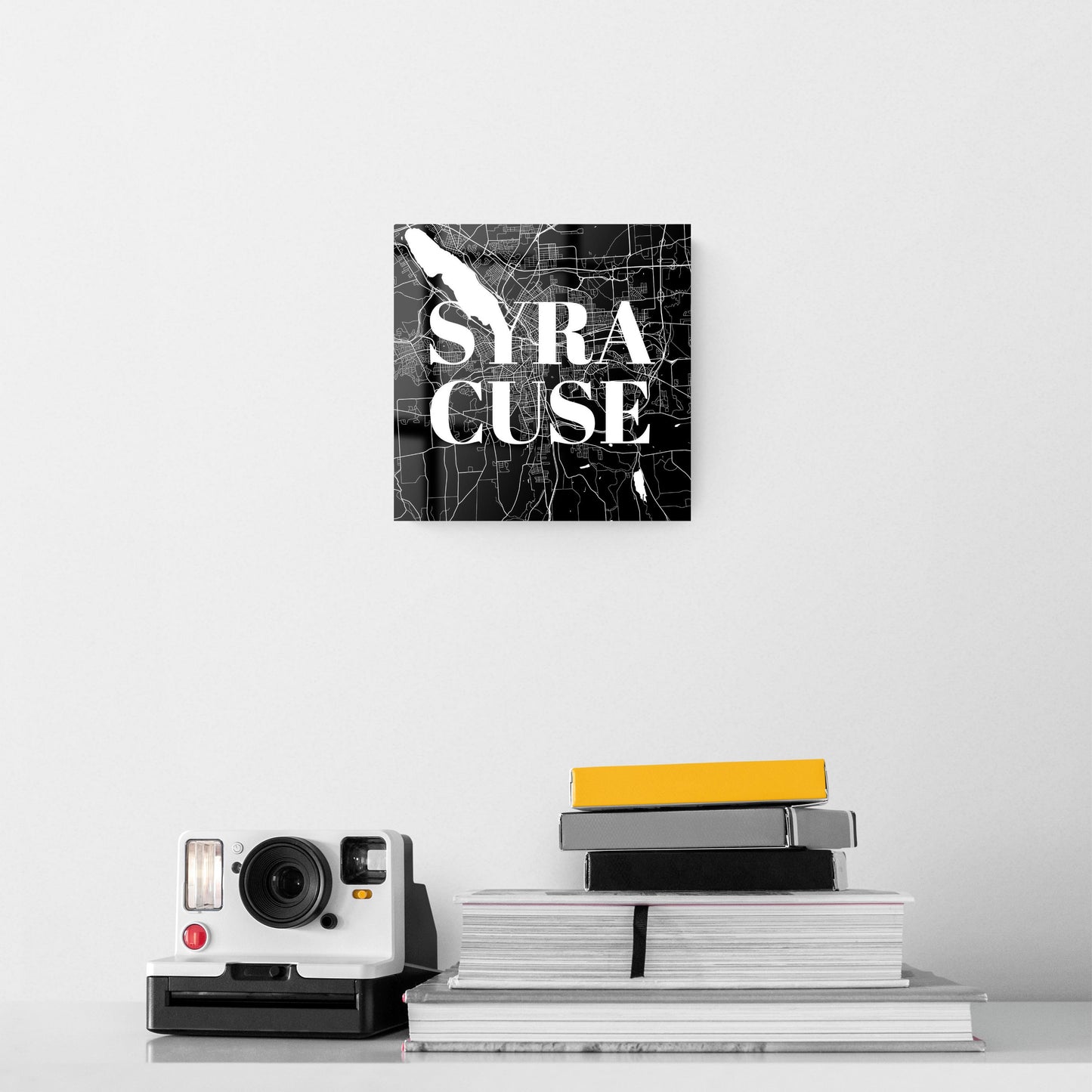 Minimalistic B&W New York Syracuse Map | Hi-Def Glass Art | Eaches | Min 2