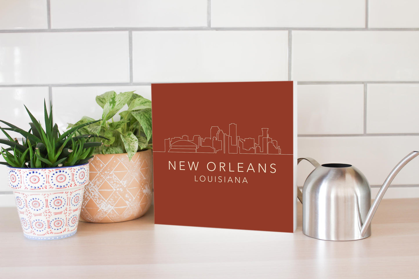 Louisiana Colorful New Orleans Skyline | Wood Block | Eaches | Min 2
