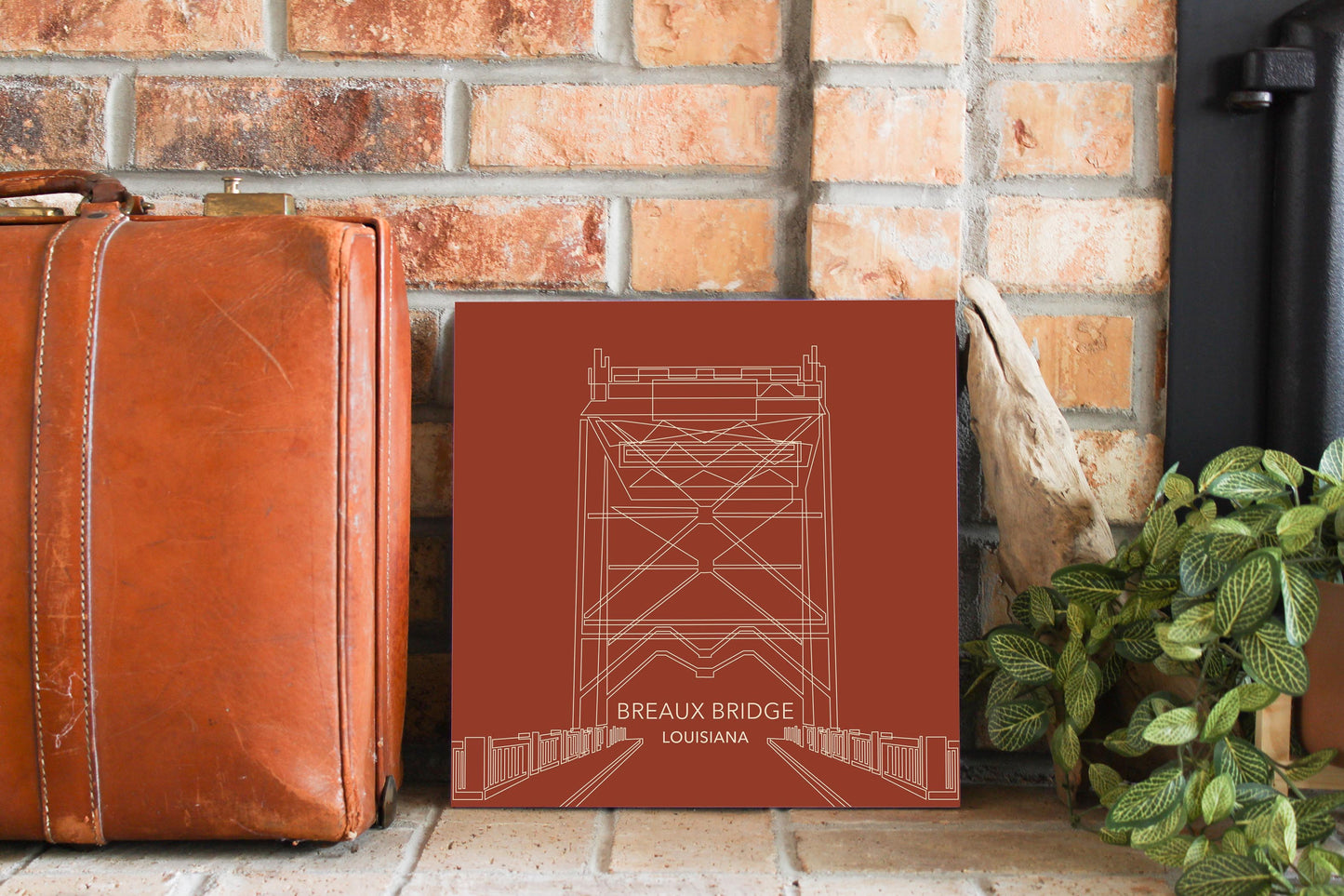 Modern Minimalist Louisiana Breaux Bridge Line Drawing | Wood Sign | Eaches | Min 2