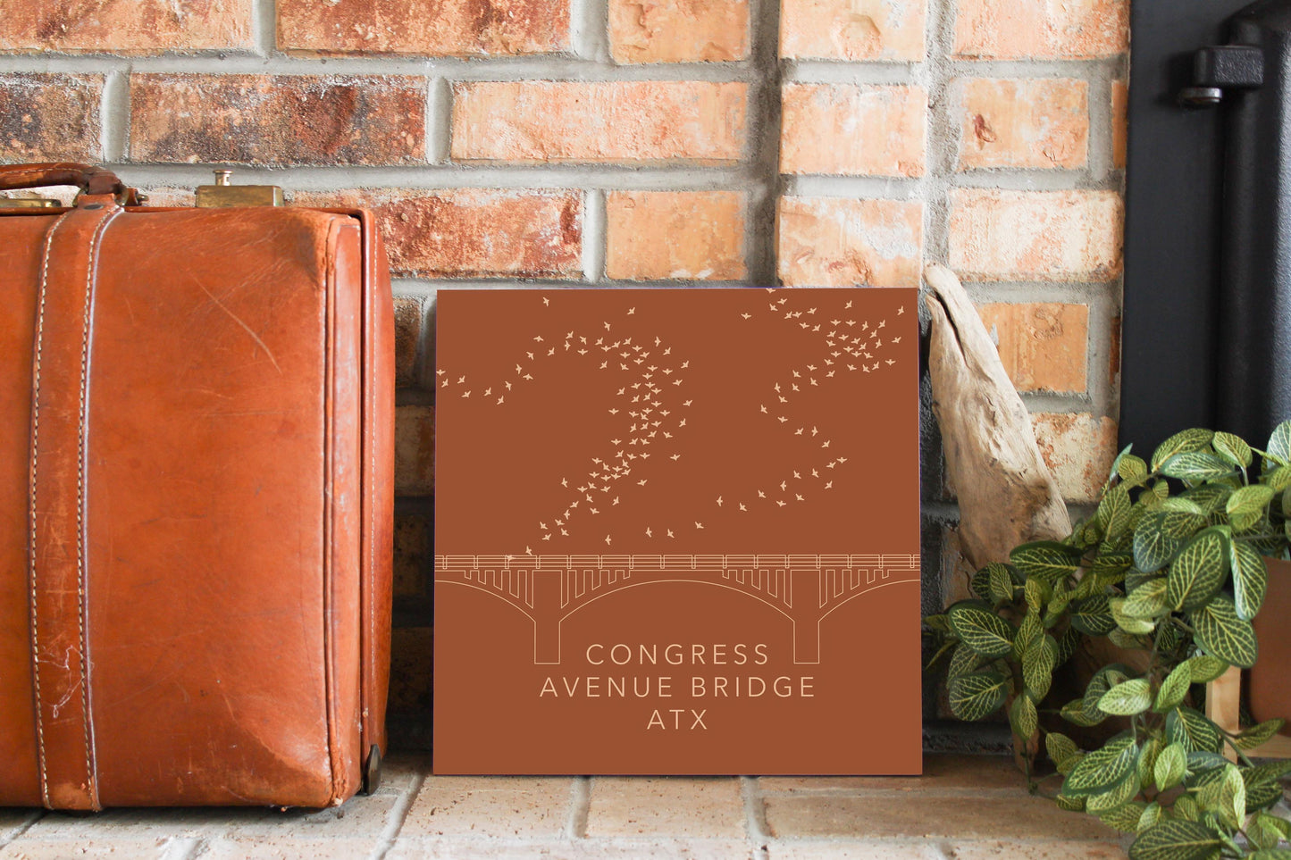 Modern Minimalist Texas Austin Congress Bridge | Wood Sign | Eaches | Min 2