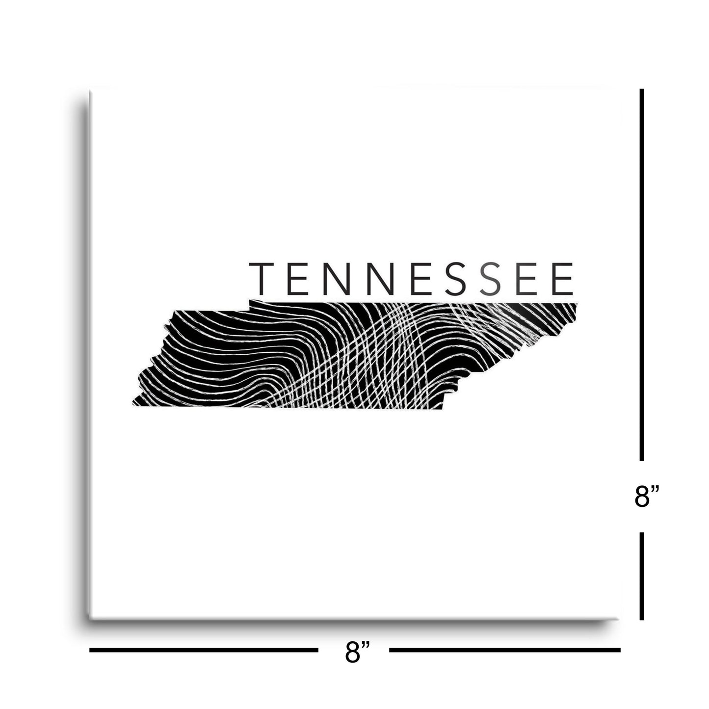 Minimalist B&W Tennessee State Name | Hi-Def Glass Art | Eaches | Min 2