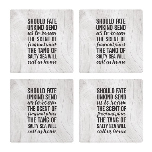 New England Fate Saying | Absorbent Coasters | Set of 4 | Min 2