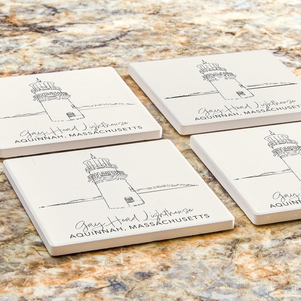 Gay Head Lighthouse| Absorbent Coasters | Set of 4 | Min 2