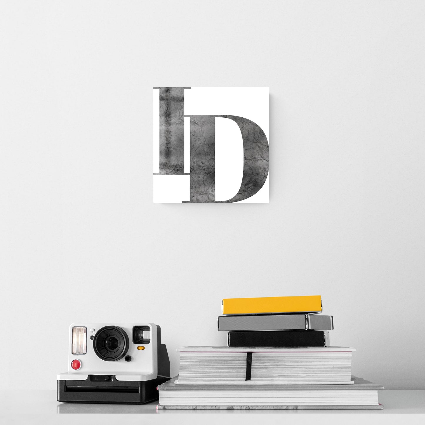Minimalist B&W Idaho White Initials | Hi-Def Glass Art | Eaches | Min 2