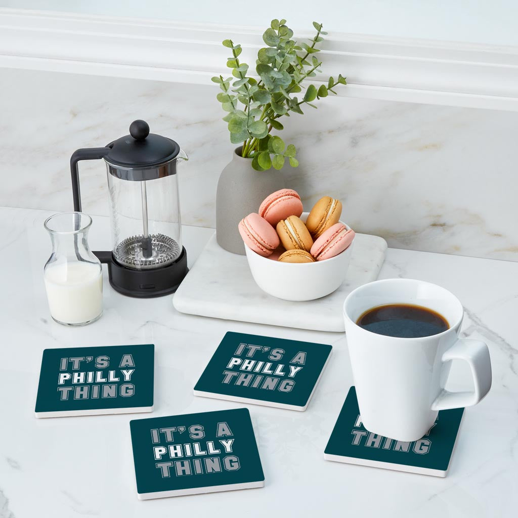 Modern Minimalist Pennsylvania Philly Thing | Absorbent Coasters | Set of 4 | Min 2