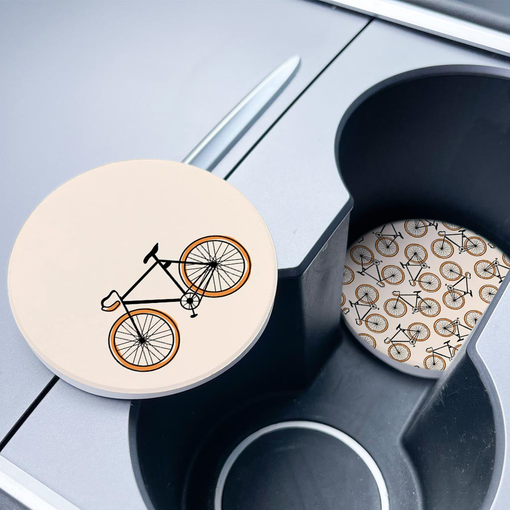 Vintage Bike With Pattern | Absorbent Car Coasters | Set of 2 | Min 4
