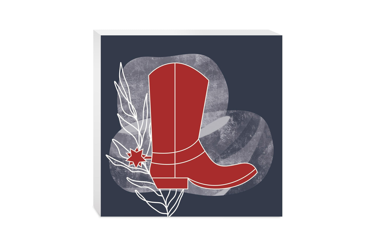 Modern Minimalist Texas Colors Boot | Wood Block | Eaches | Min 2