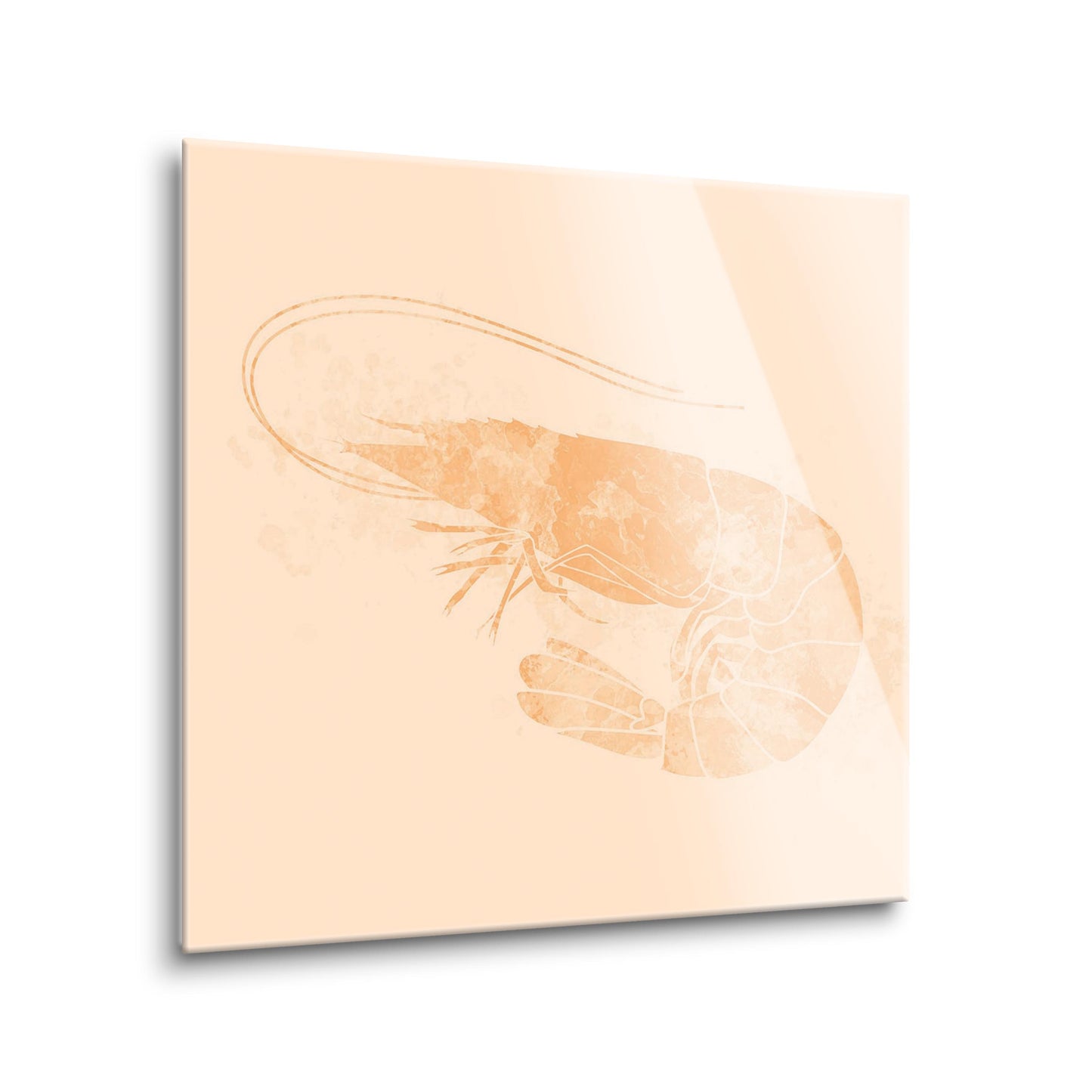 Louisiana Colorful Water Color Shrimp | Hi-Def Glass Art | Eaches | Min 2