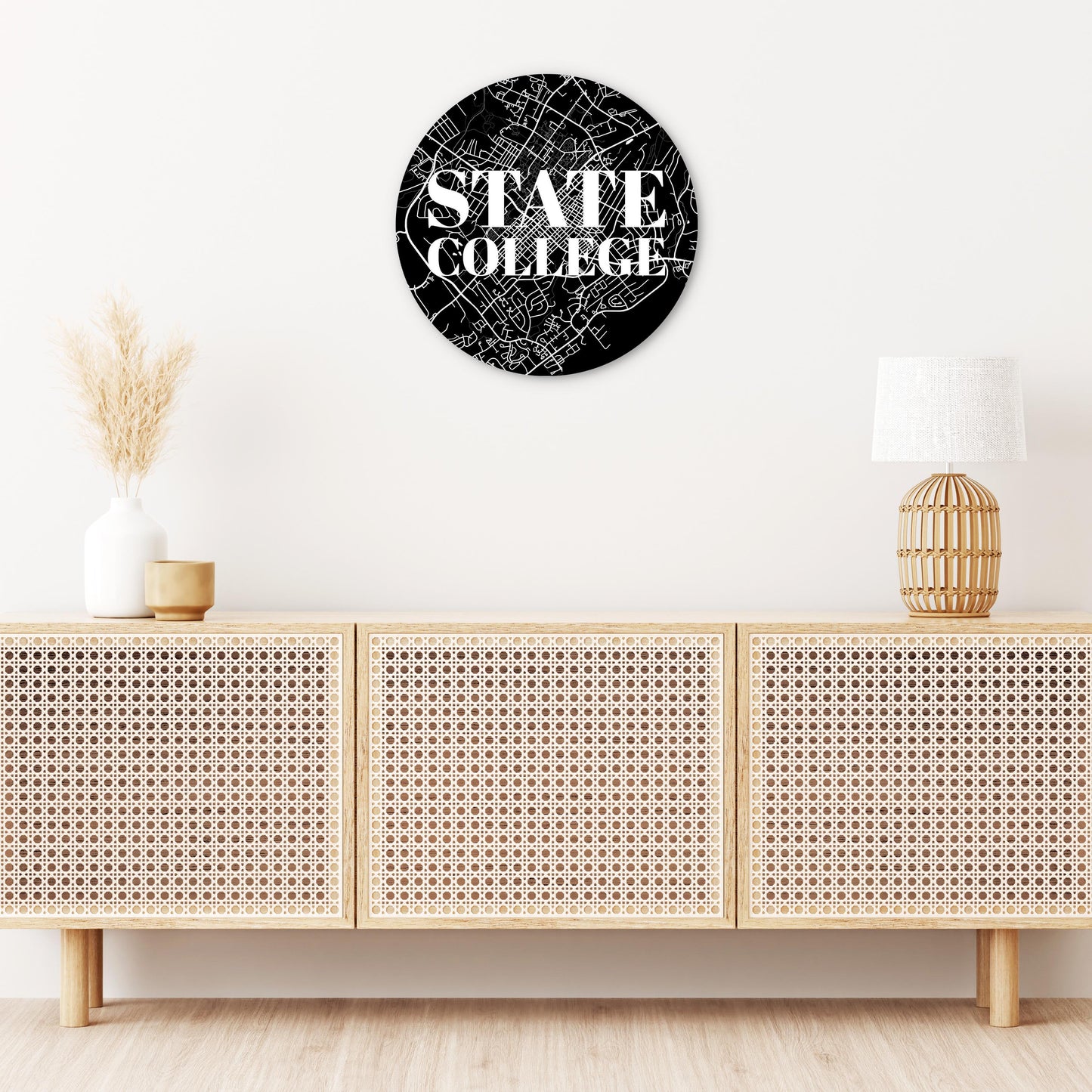 Minimalistic B&W Pennsylvania State College Map | Wood Sign | Eaches | Min 1