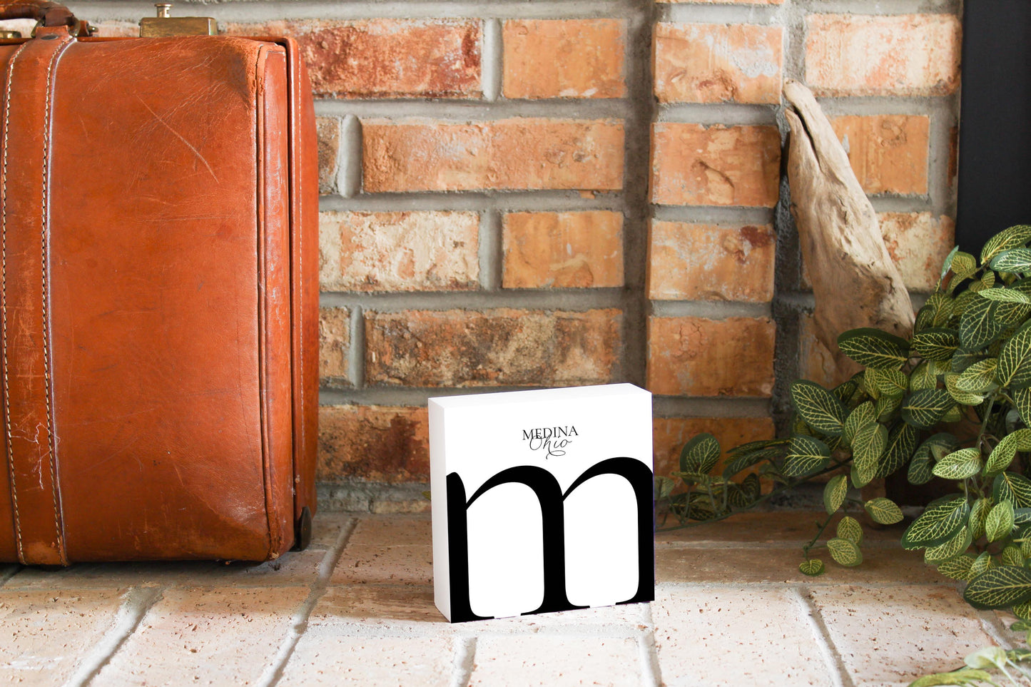 Medina Oh Minimal Monogram | Wood Block | Eaches | Min 4