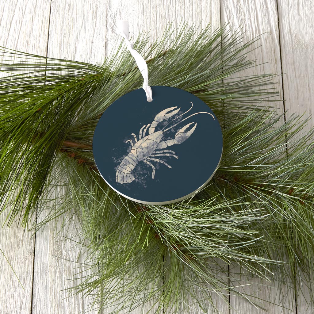 Modern Minimalist Louisiana Crawfish Water Color| Wood Ornament | Eaches | Min 6