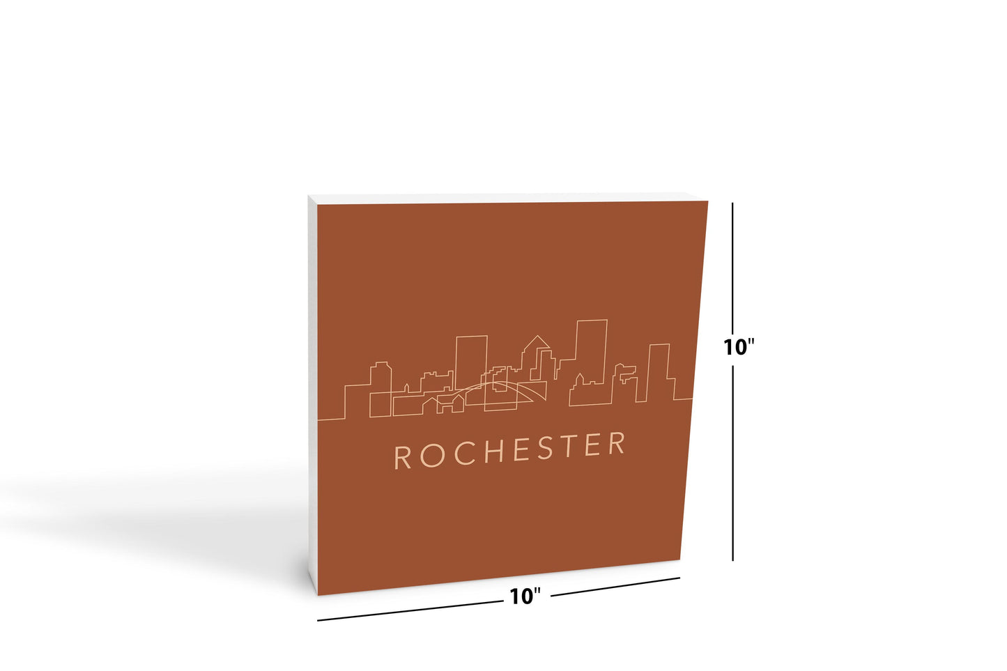 Modern Minimalist New York Rochester Skyline | Wood Block | Eaches | Min 2