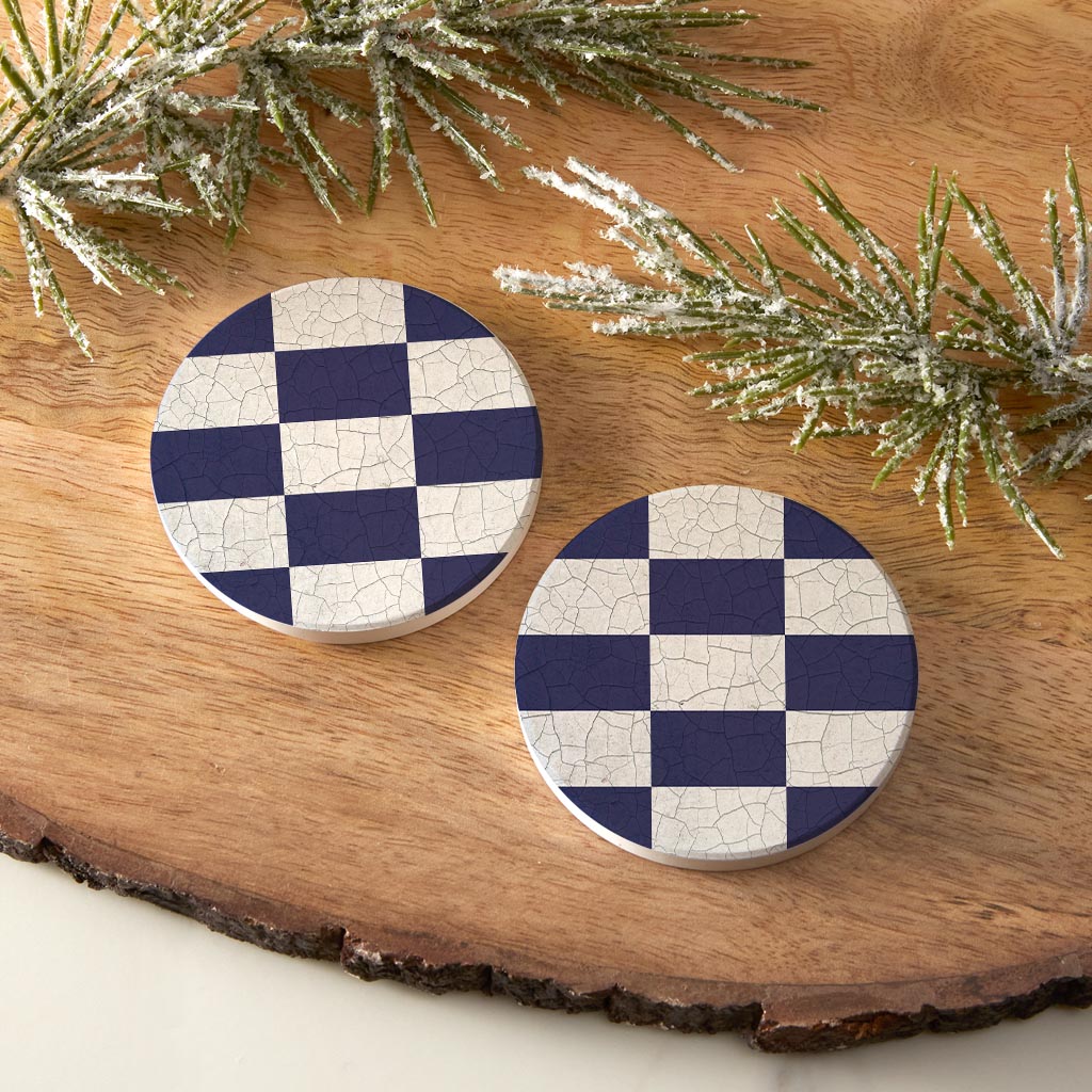 Nautical Flag November| Absorbent Car Coasters | Set of 2 | Min 4