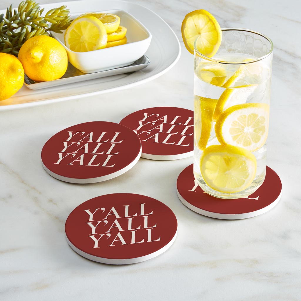 Modern Minimalist Oklahoma Yall | Absorbent Coasters | Set of 4 | Min 2