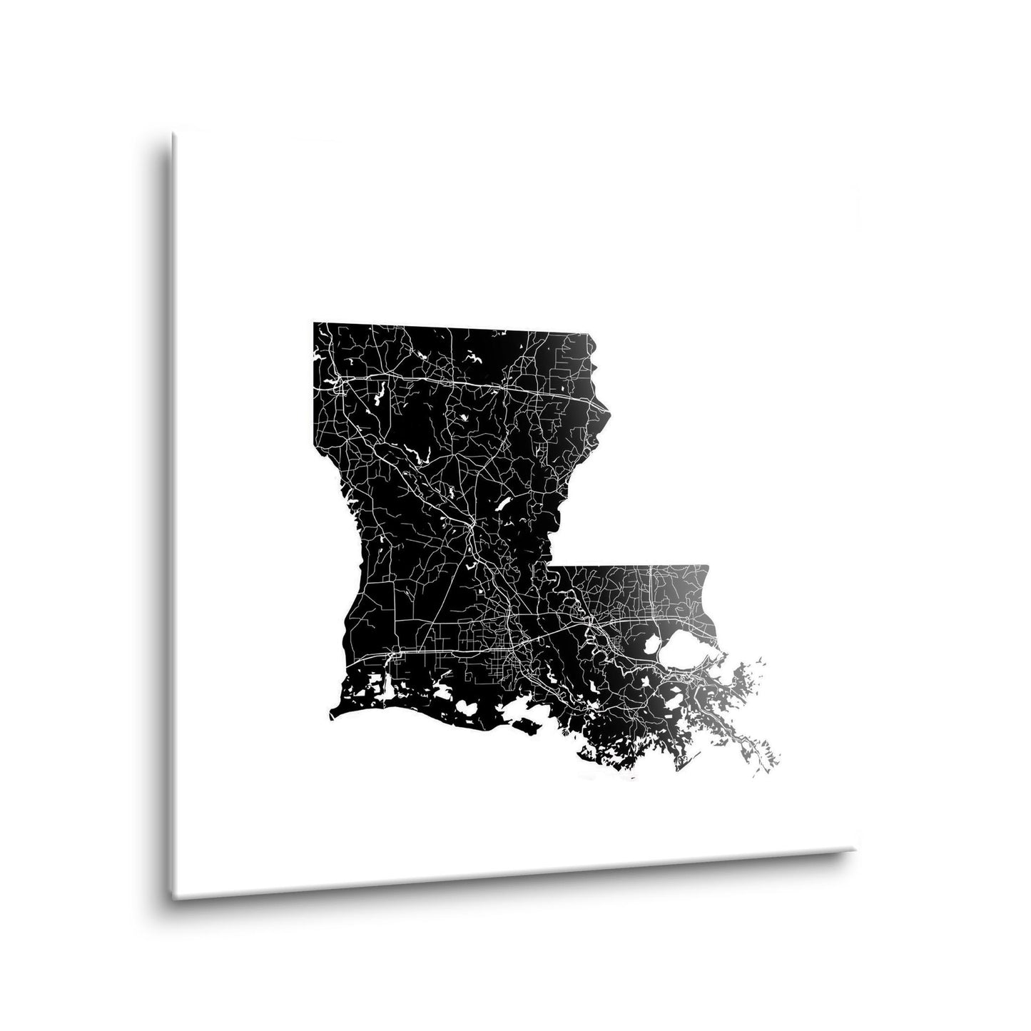 Modern Louisiana State Shape With Map | Hi-Def Glass Art | Eaches | Min 1
