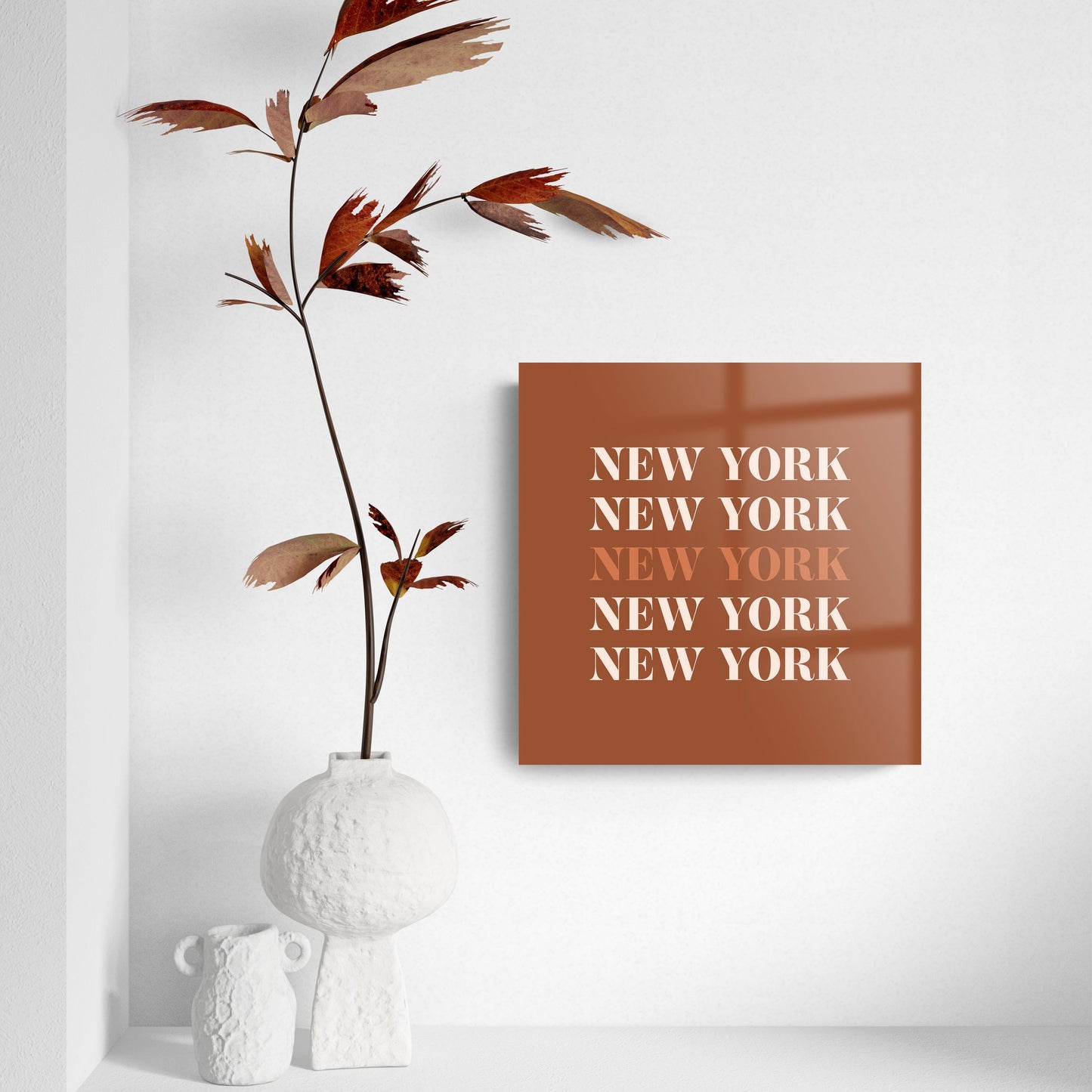 Modern Minimalist New York Repeated Dark | Hi-Def Glass Art | Eaches | Min 2