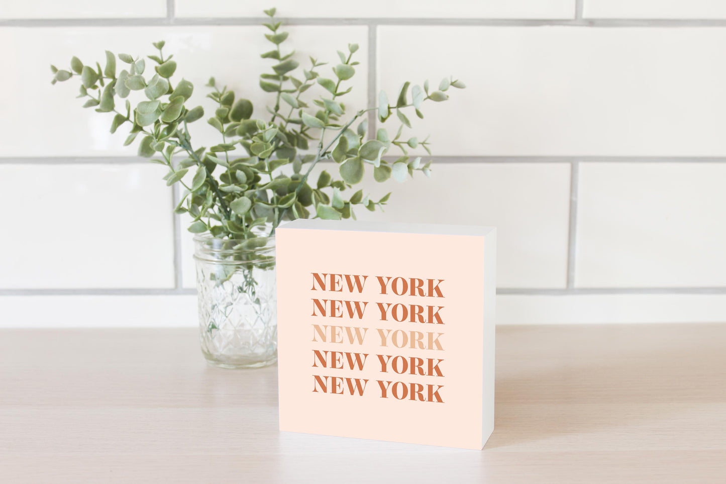 Modern Minimalist New York Repeated Light | Wood Block | Eaches | Min 4