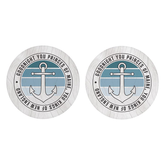 New England Anchor Saying| Absorbent Car Coasters | Set of 2 | Min 4