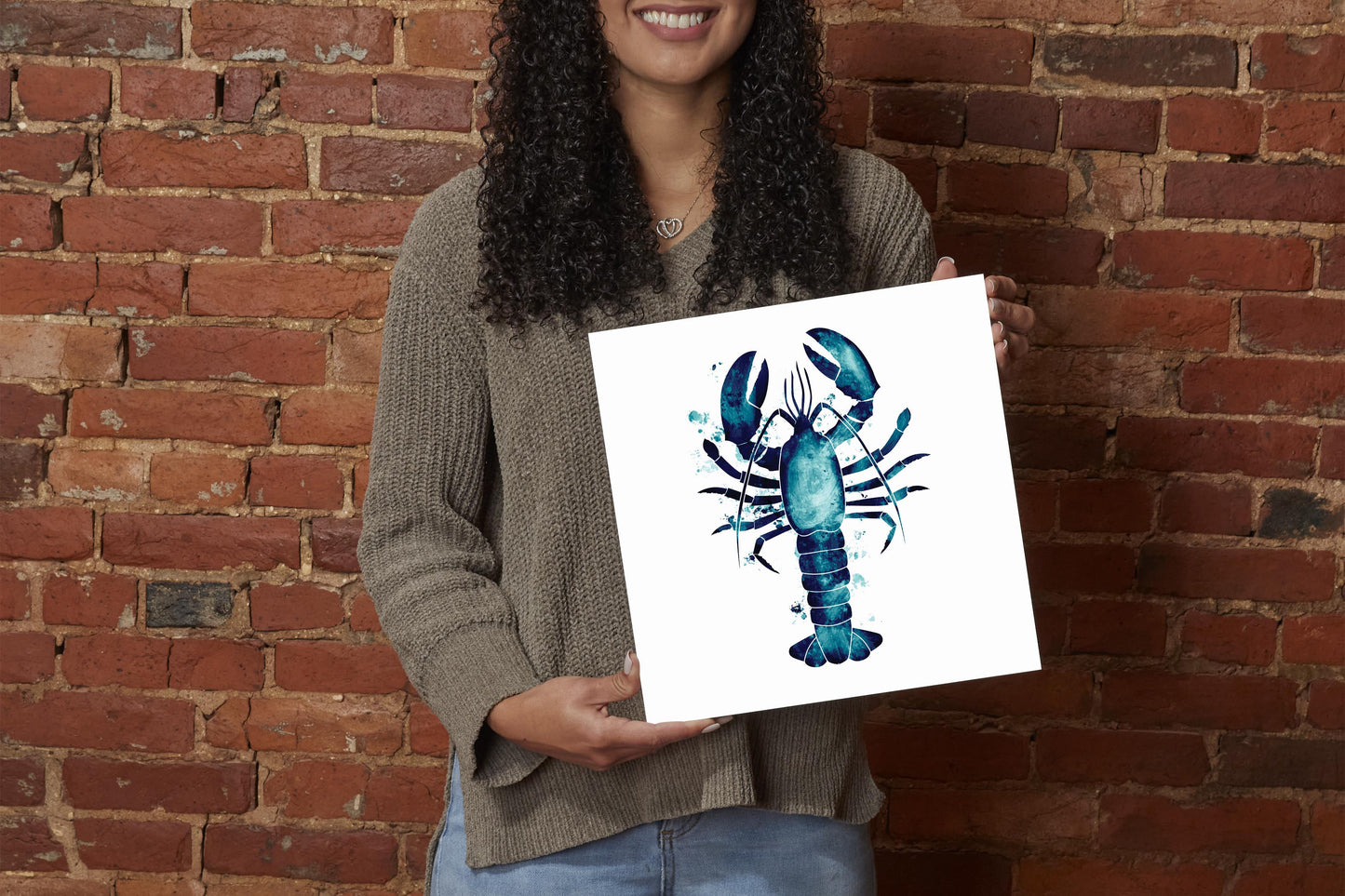 New England Water Color Lobster | Wood Sign | Eaches | Min 2