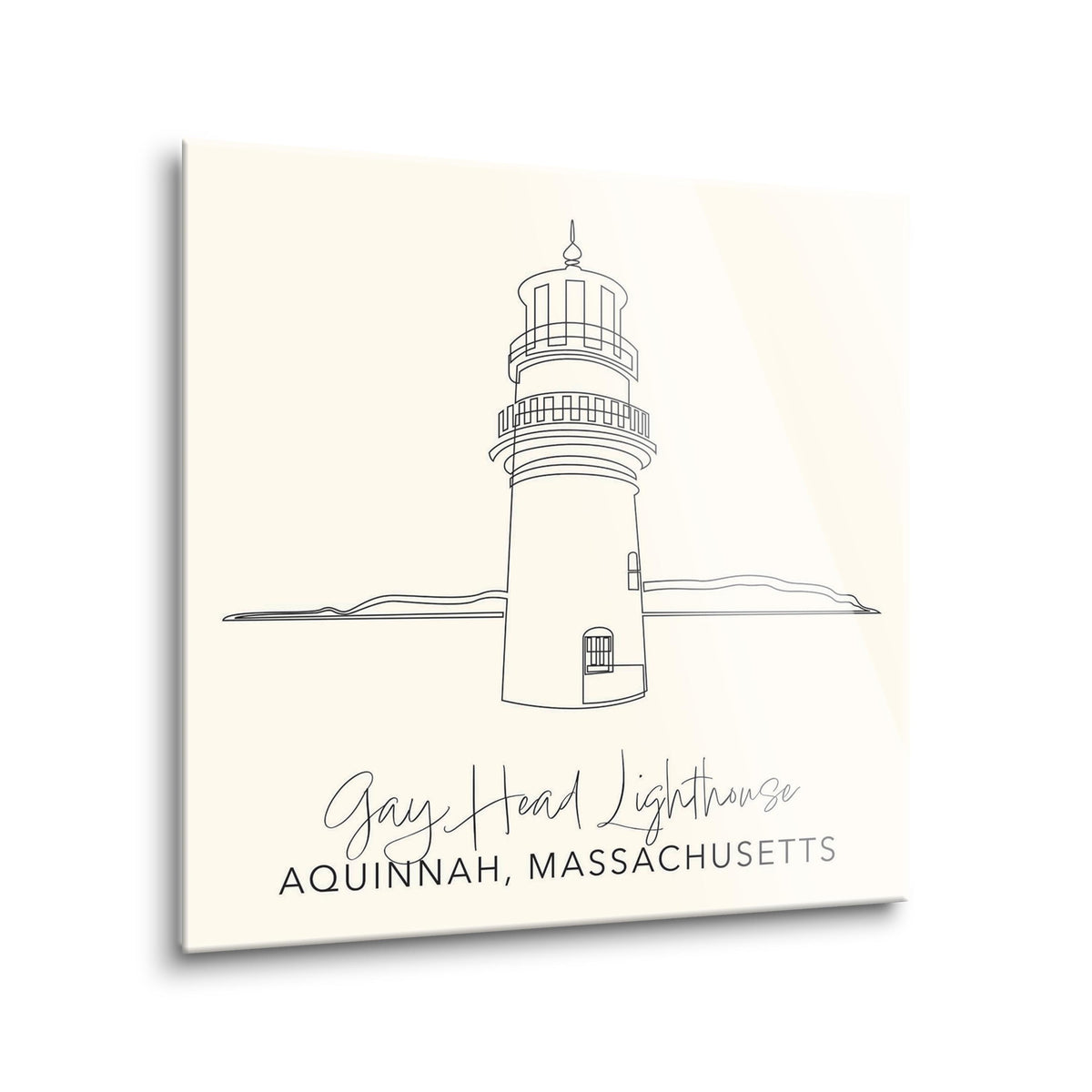 Cream Gay Head Lighthouse | Hi-Def Glass Art | Eaches | Min 2