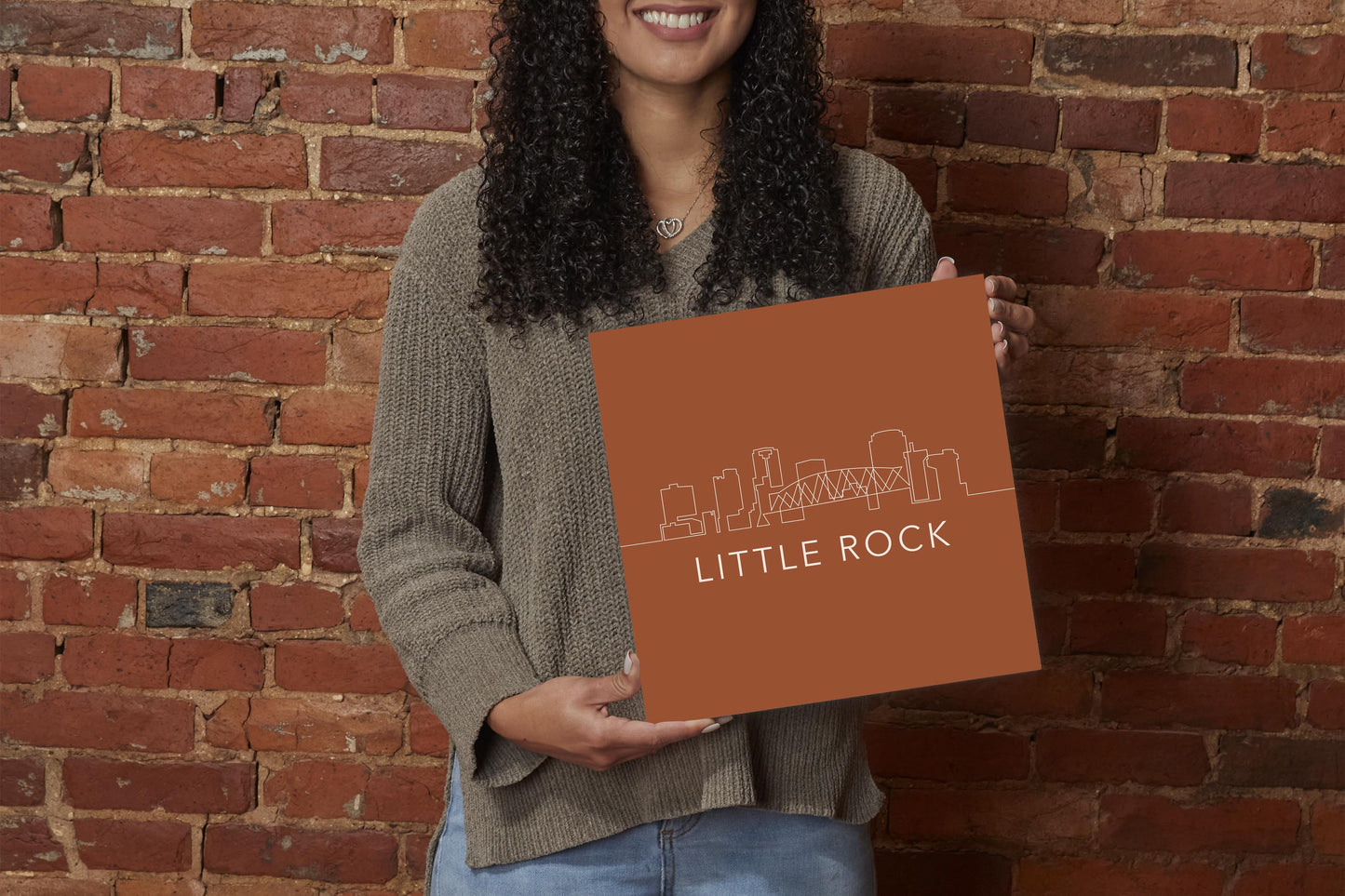 Modern Minimalist Arkansas Little Rock Skyline | Wood Sign | Eaches | Min 2