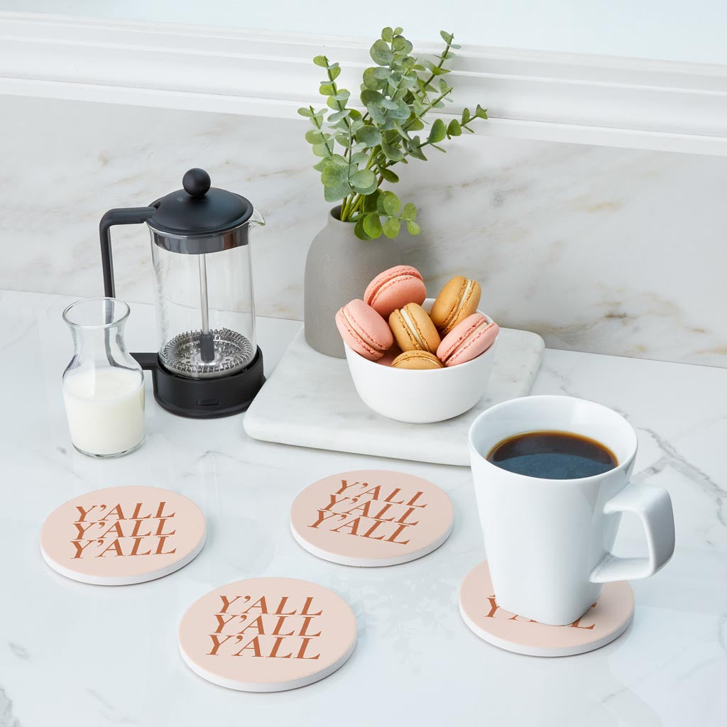 Modern Minimalist Texas Yall | Absorbent Coasters | Set of 4 | Min 2