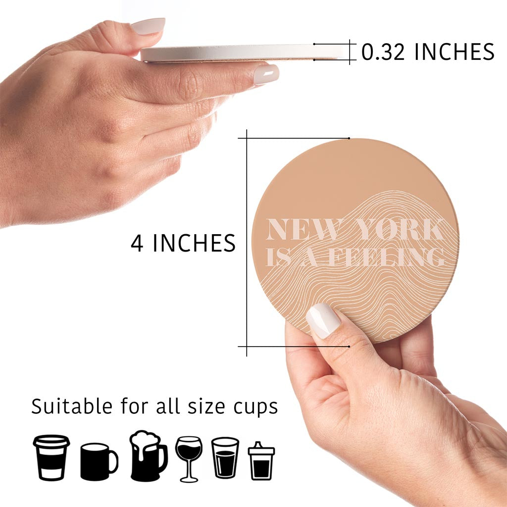 Modern Minimalist New York Quips | Absorbent Coasters | Set of 4 | Min 2