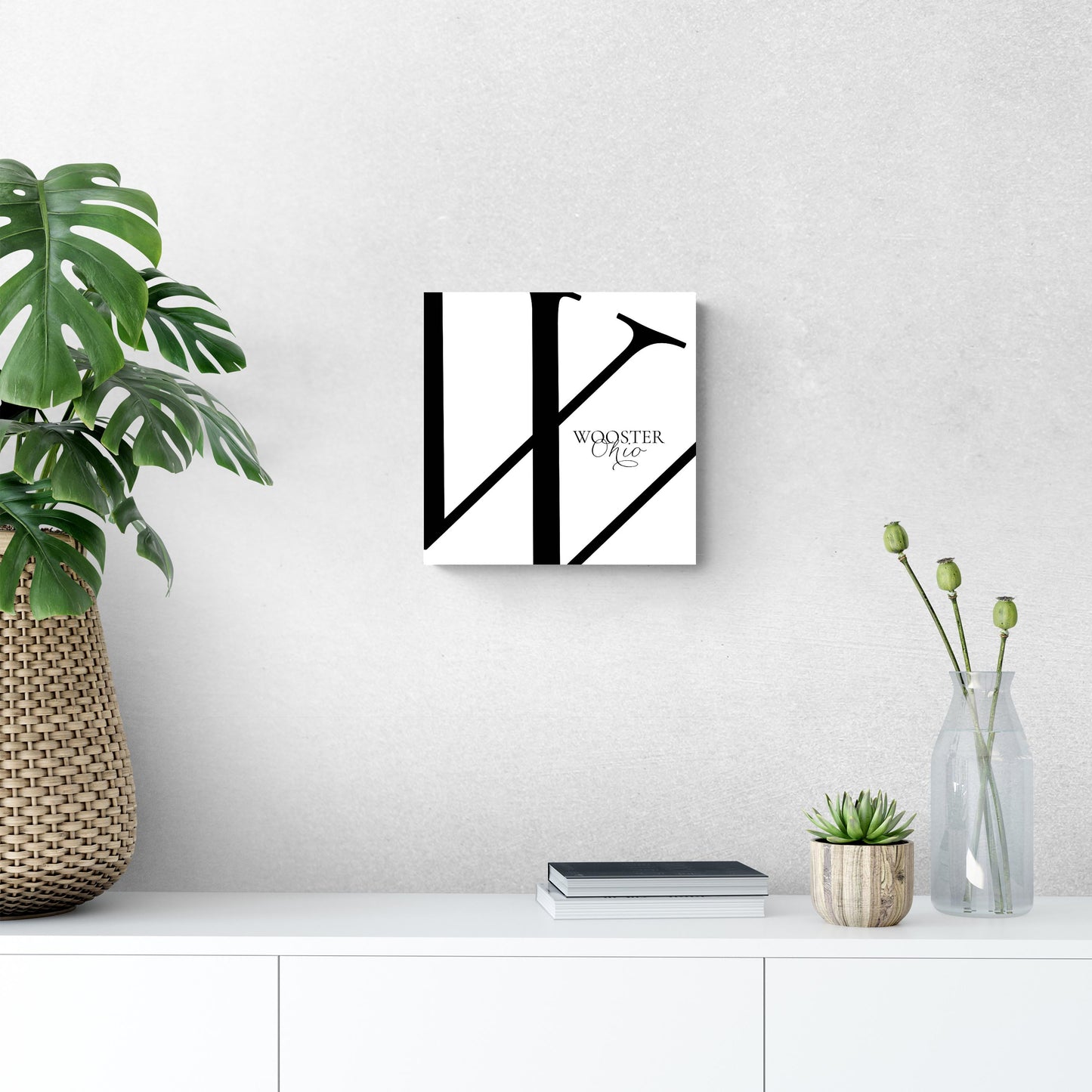 Wooster Oh Minimal Monogram| Wood Sign | Eaches | Min 2