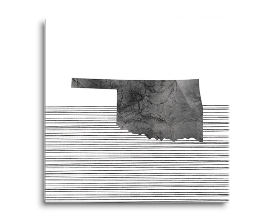 Modern Oklahoma State Shape With Straight Lines | Hi-Def Glass Art | Eaches | Min 2