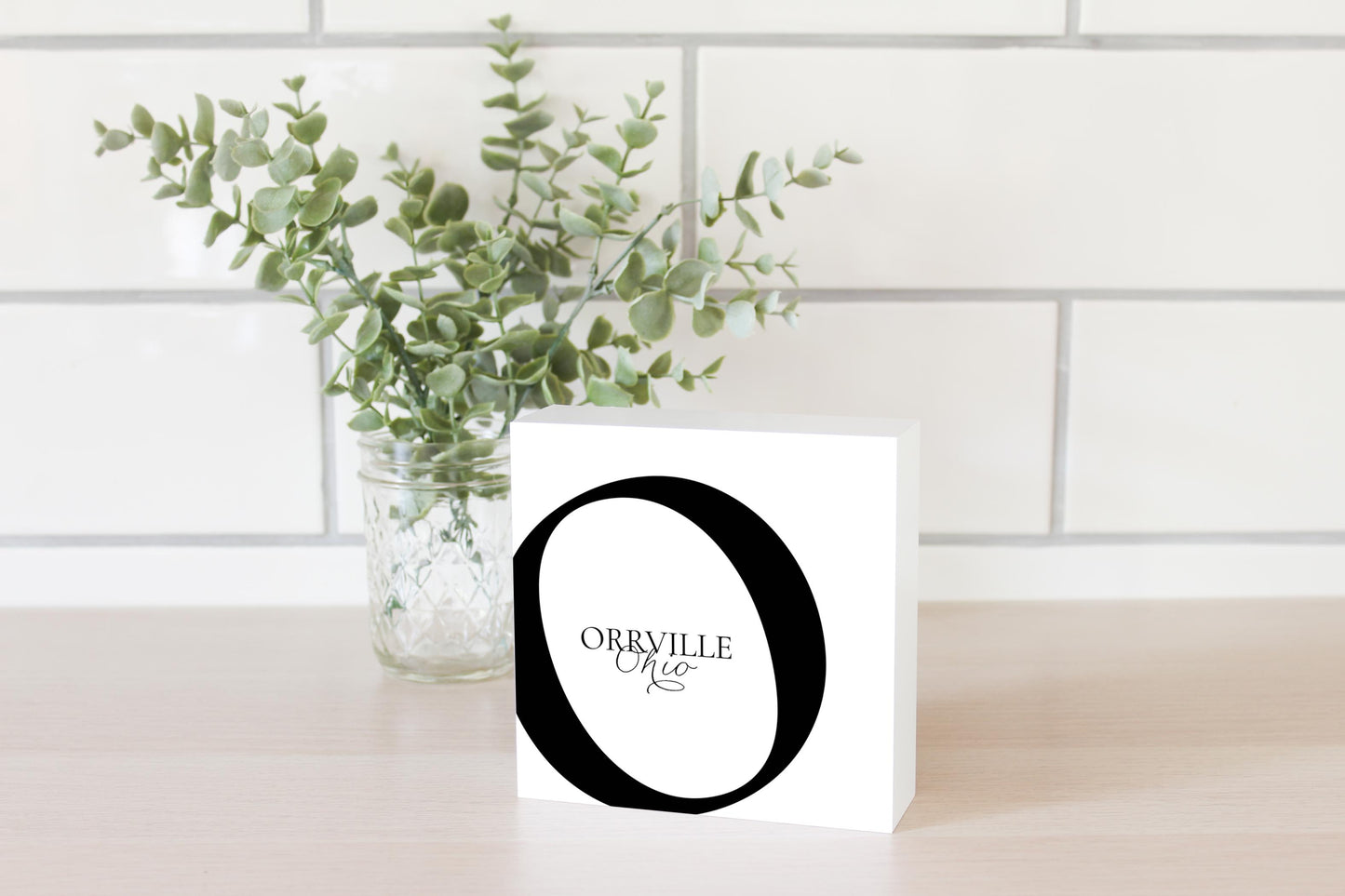 Orrville Oh Minimal Monogram | Wood Block | Eaches | Min 4