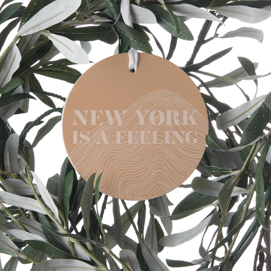 Modern Minimalist New York Is A Feeling | Wood Ornament | Eaches | Min 6