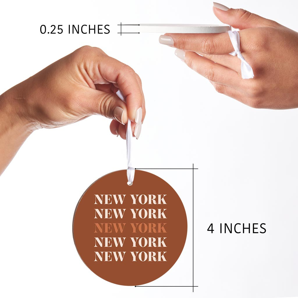 Modern Minimalist New York Repeated Dark | Wood Ornament | Eaches | Min 6