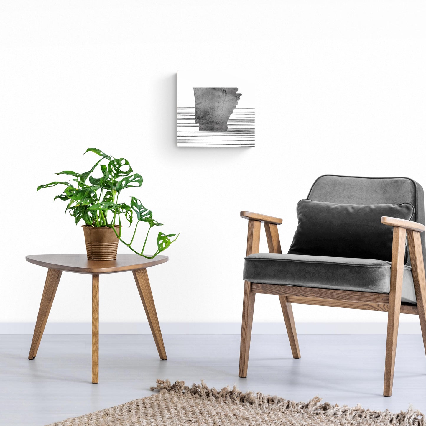 B&W Minimalist Arkansas Lines | Hi-Def Glass Art | Eaches | Min 1