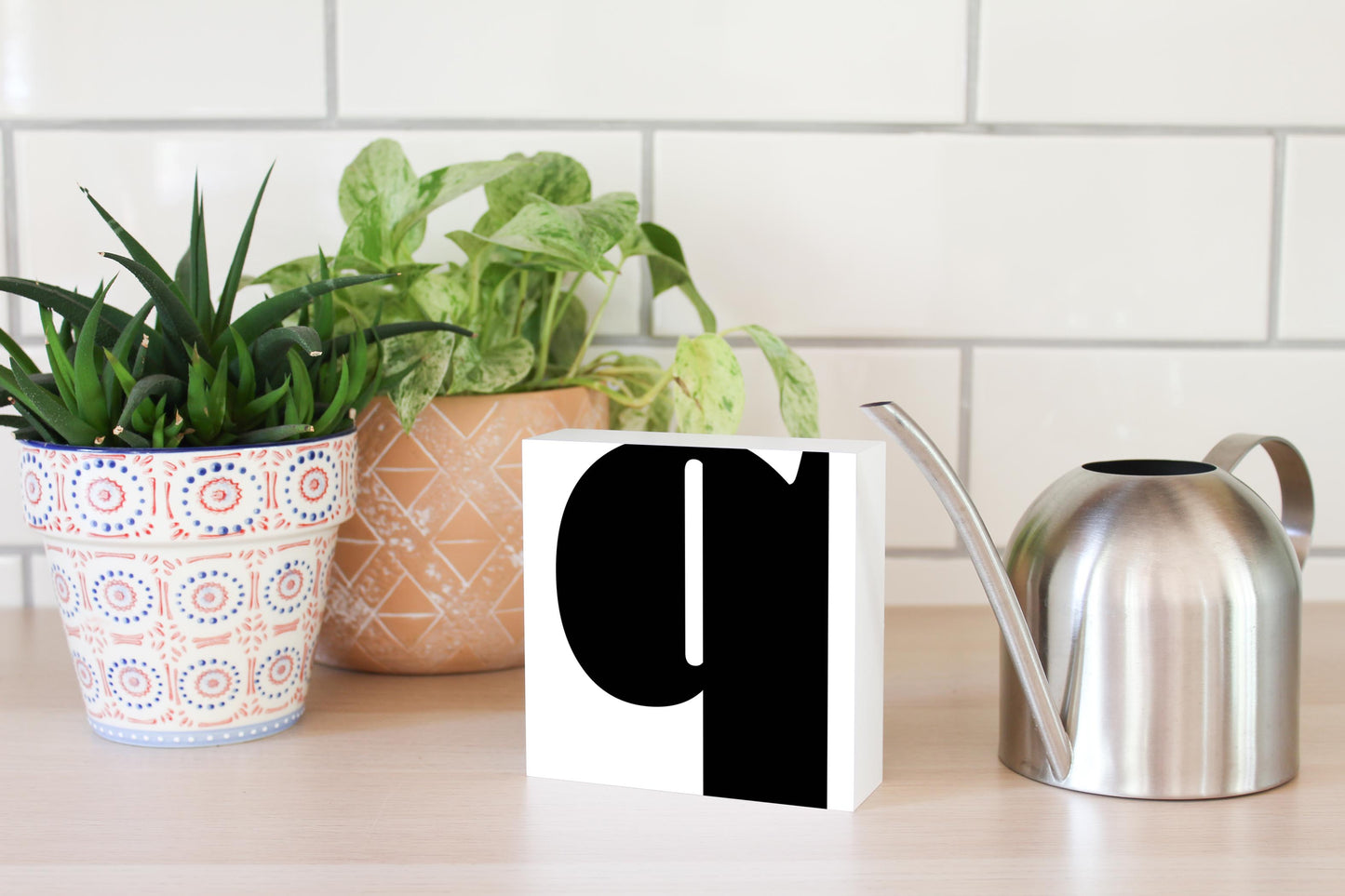 Fun Chunky Monogram Q | Wood Block | Eaches | Min 4