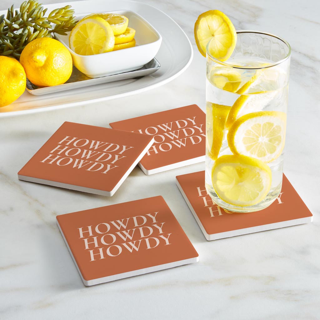 Modern Minimalist Texas Howdy | Absorbent Coasters | Set of 4 | Min 2