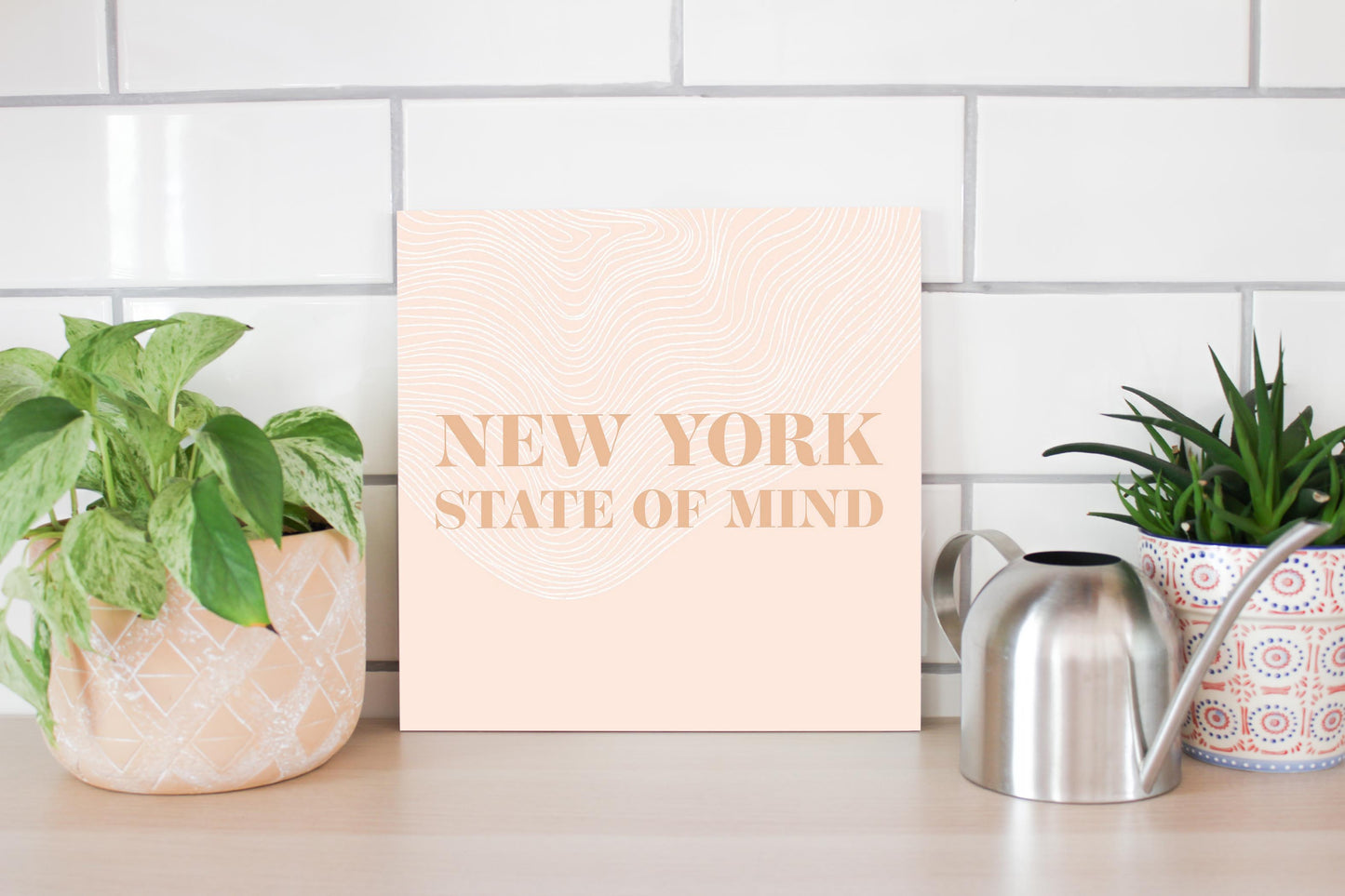Modern Minimalist New York State Of Mind | Wood Sign | Eaches | Min 2
