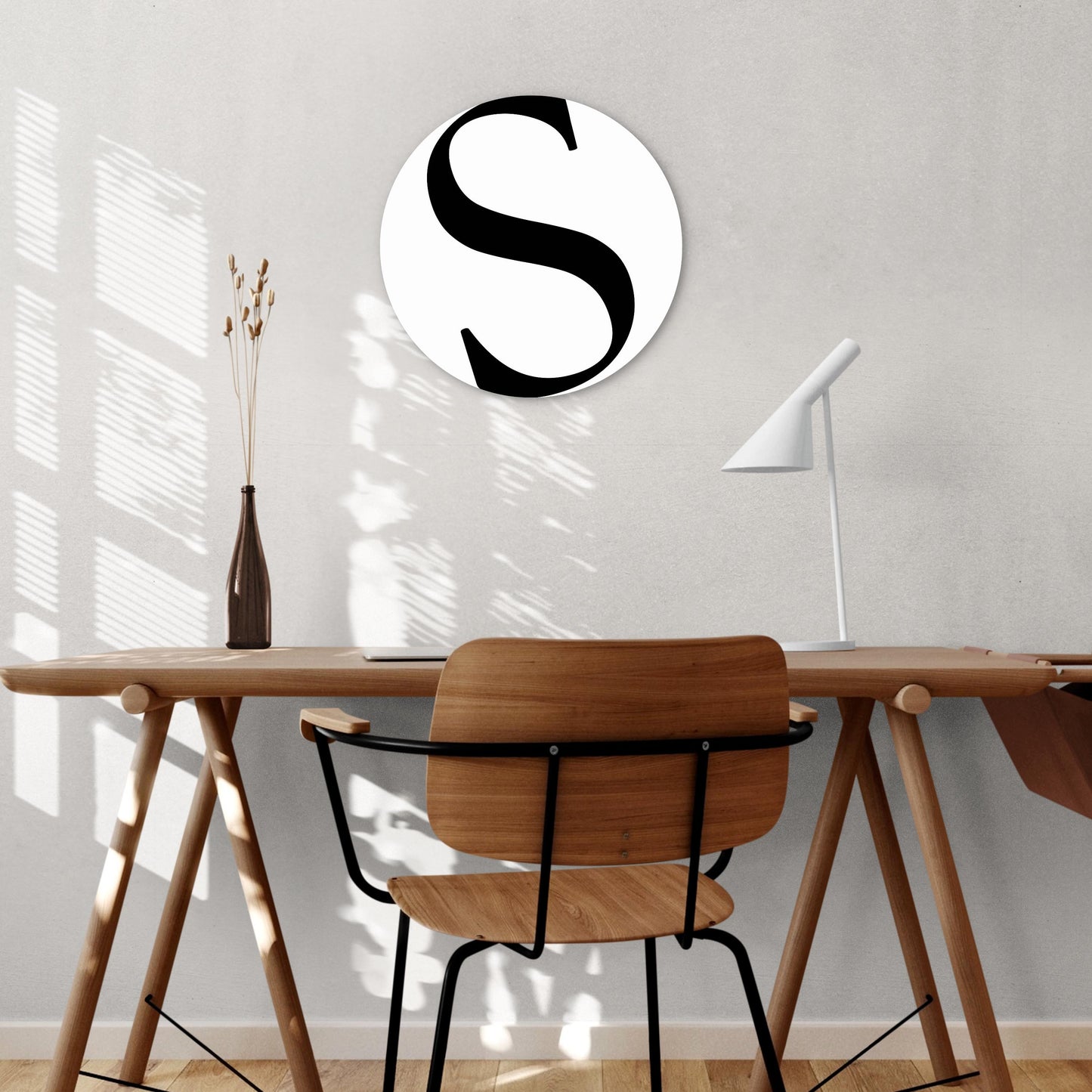 Minimalist Monogram S | Wood Sign | Eaches | Min 1