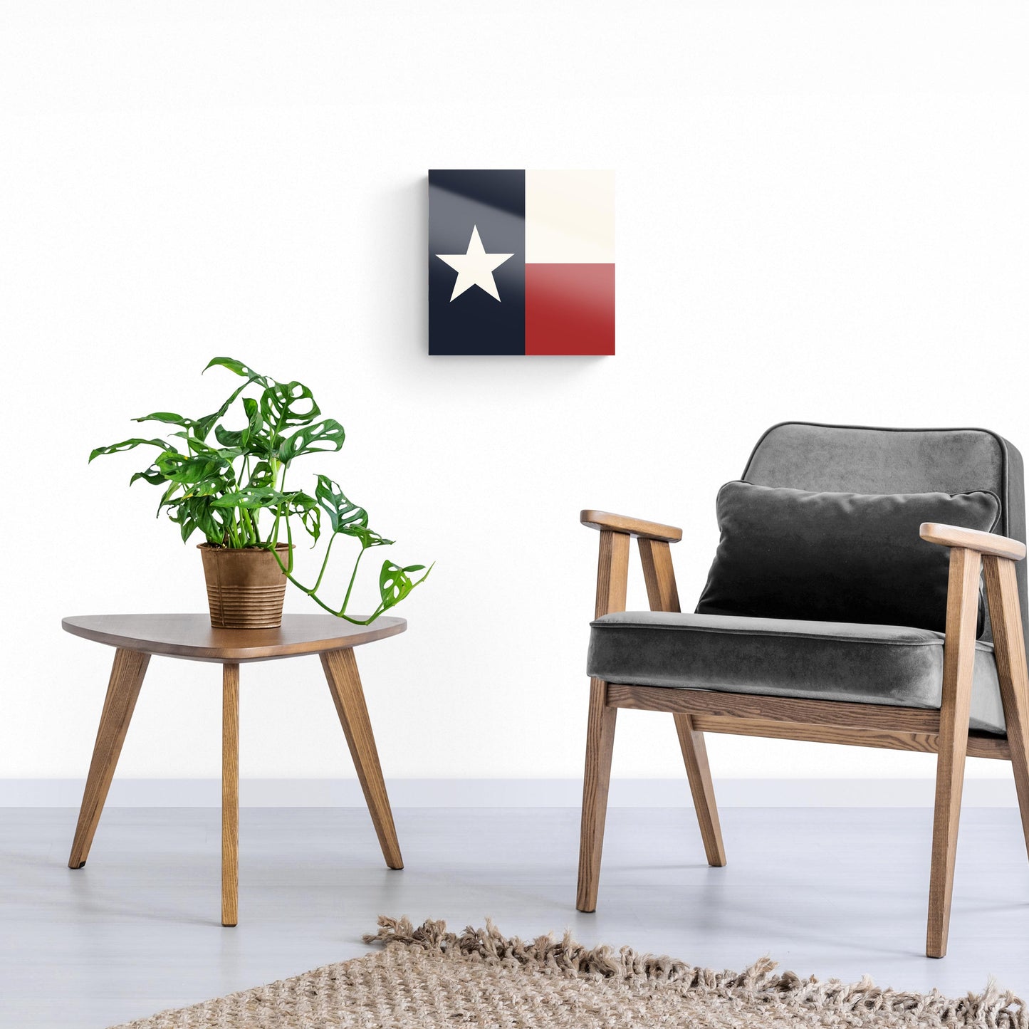 Modern Minimalist Texas Colors Flag | Hi-Def Glass Art | Eaches | Min 1