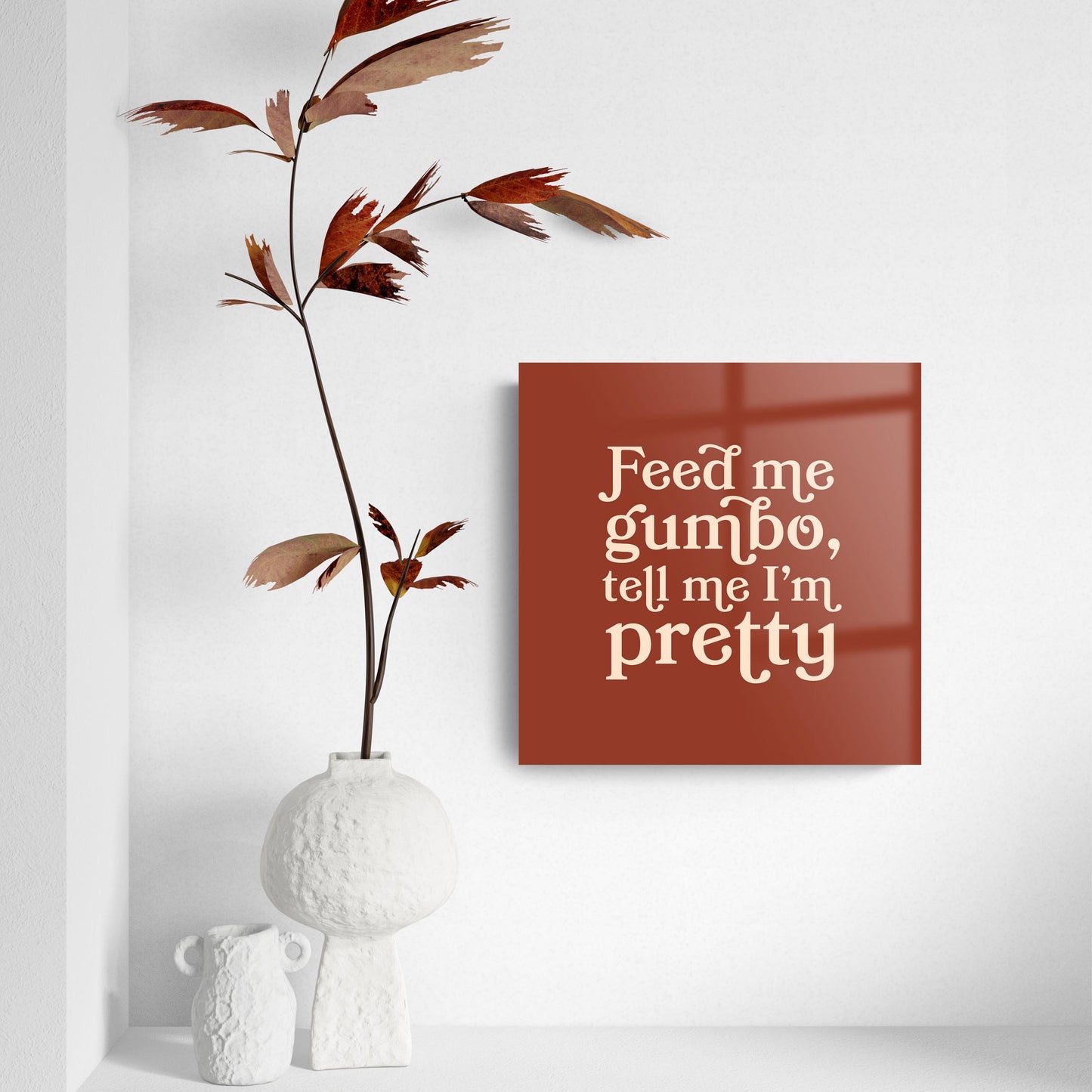 Modern Minimalist Louisiana Gumbo Saying | Hi-Def Glass Art | Eaches | Min 2