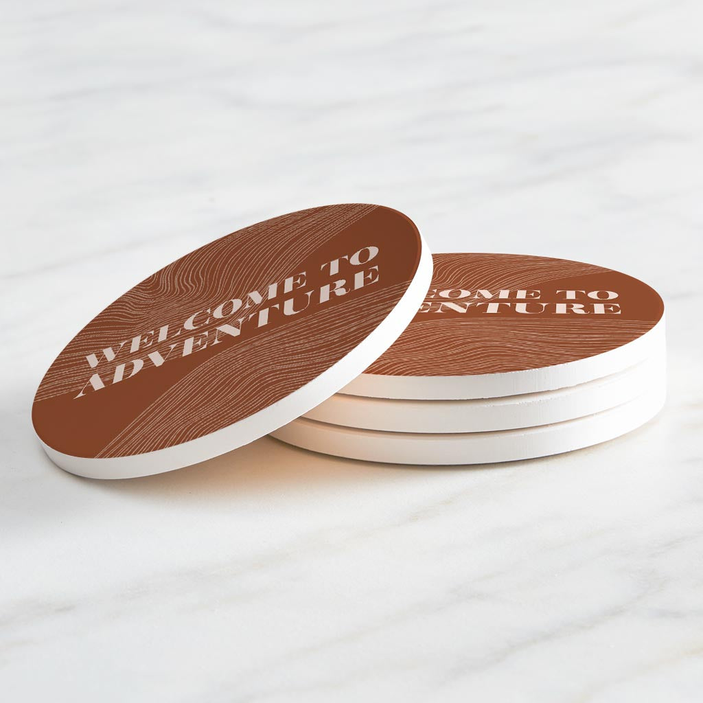 Modern Minimalist Pennsylvania Adventure Quip | Absorbent Coasters | Set of 4 | Min 2