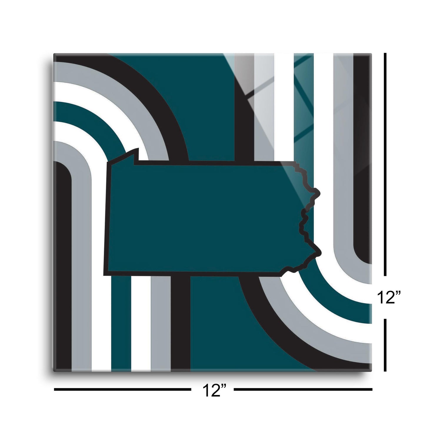 Modern Minimalist Pennsylvania Retro Shape | Hi-Def Glass Art | Eaches | Min 1